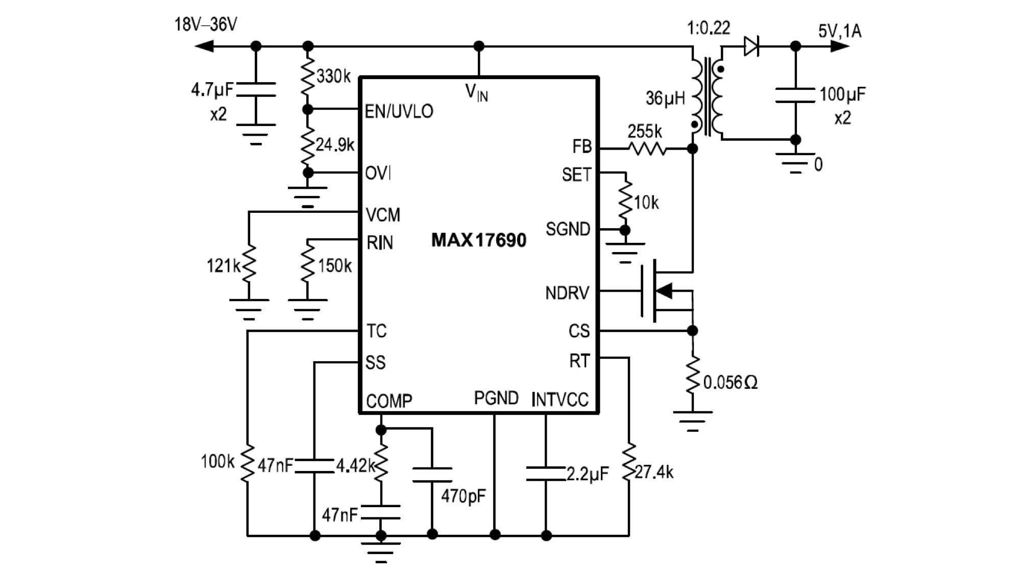 Maxim MAX17690 Application Example 